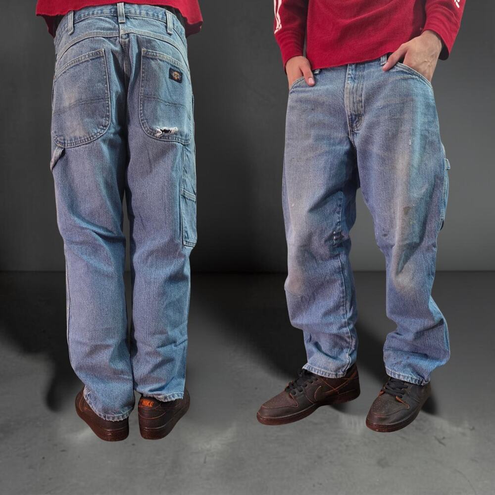 Baggy Y2K Light Wash Dickies Denim Jeans (34x29)